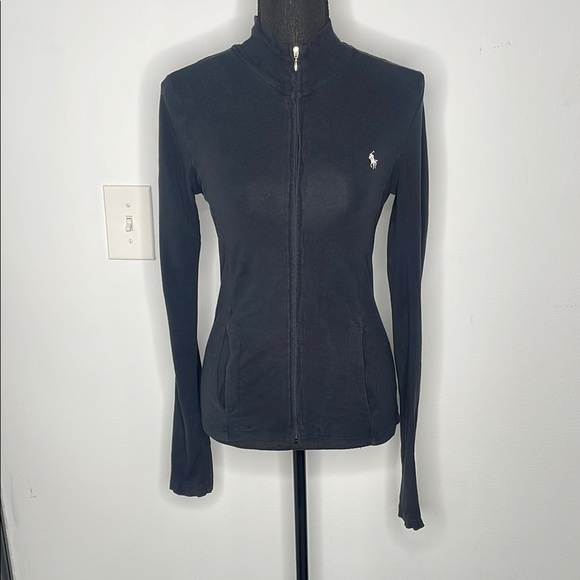 POLO RALPH LAUREN Black Zip-Up Jacket with Logo - Picture 1 of 9